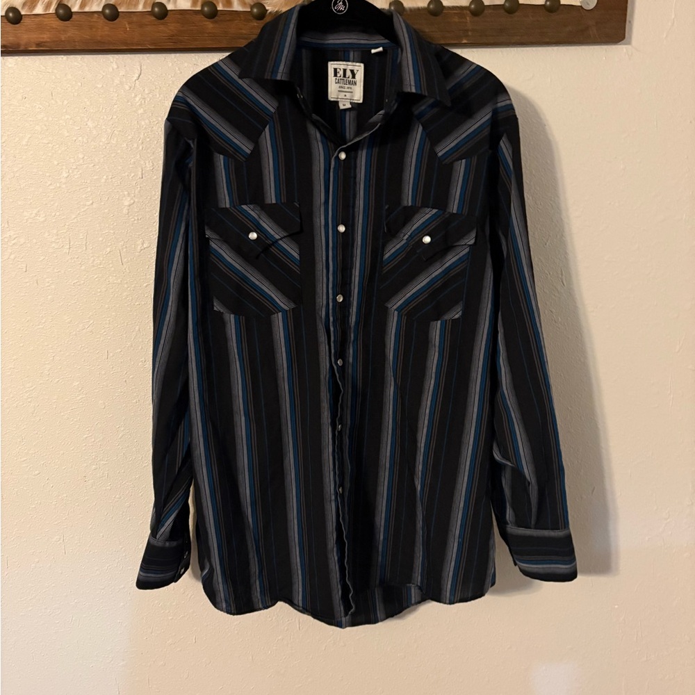 Ely Cattleman Men's Striped Button-Down Shirt